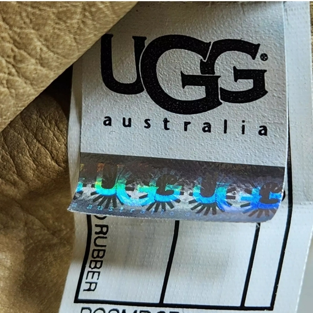 UGG Channing Tall Riding Boots Sz 7.5 Chestnut Pebbled Leather 3184 - Picture 14 of 14